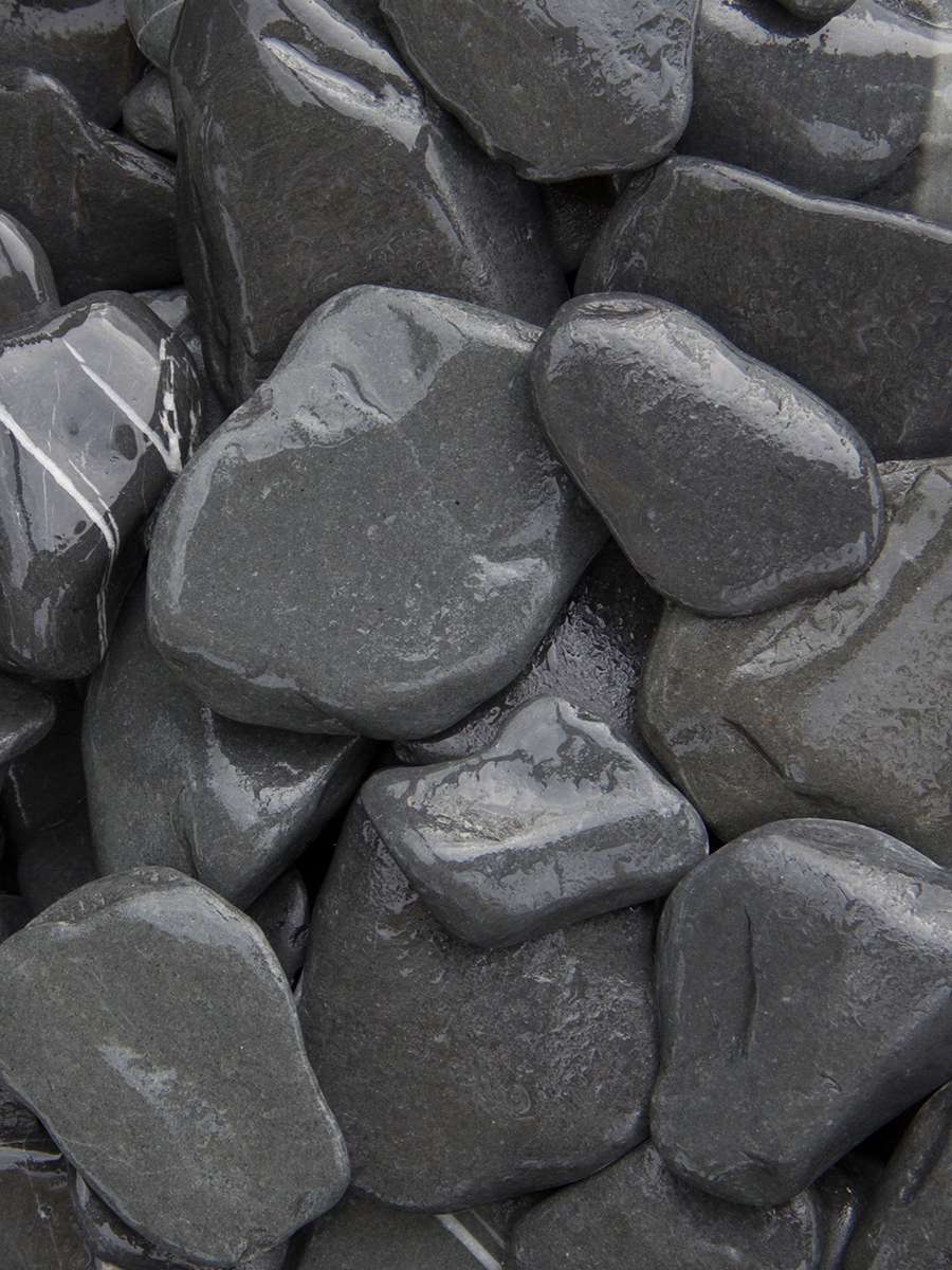 Flat pebbles Zwarte platte stenen | Elke hoeveelheid leverbaar